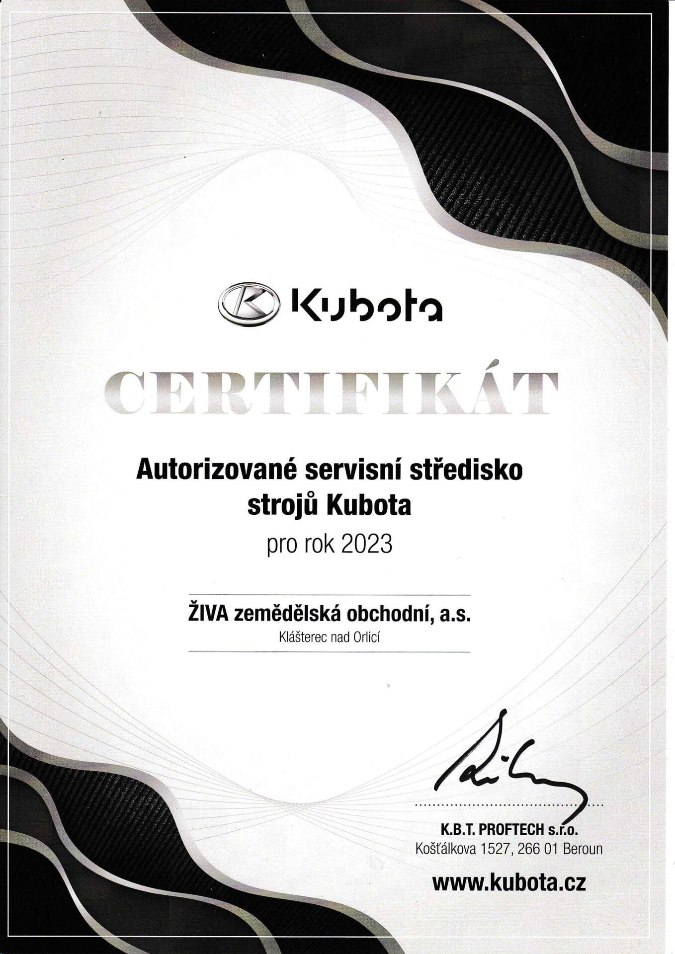 Autorizované servisní středisko strojů Kubota