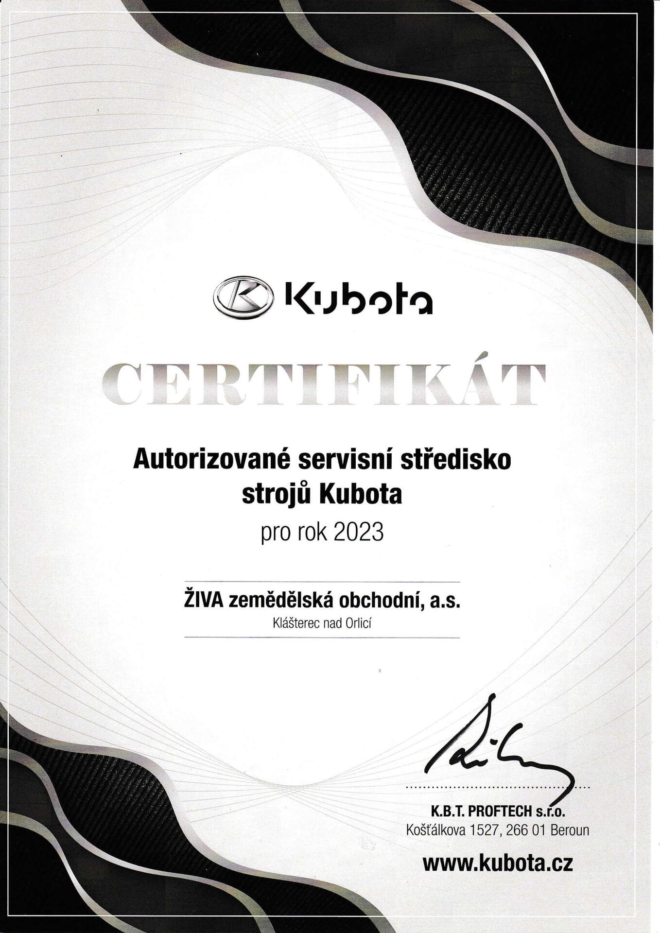 Autorizované servisní středisko strojů Kubota